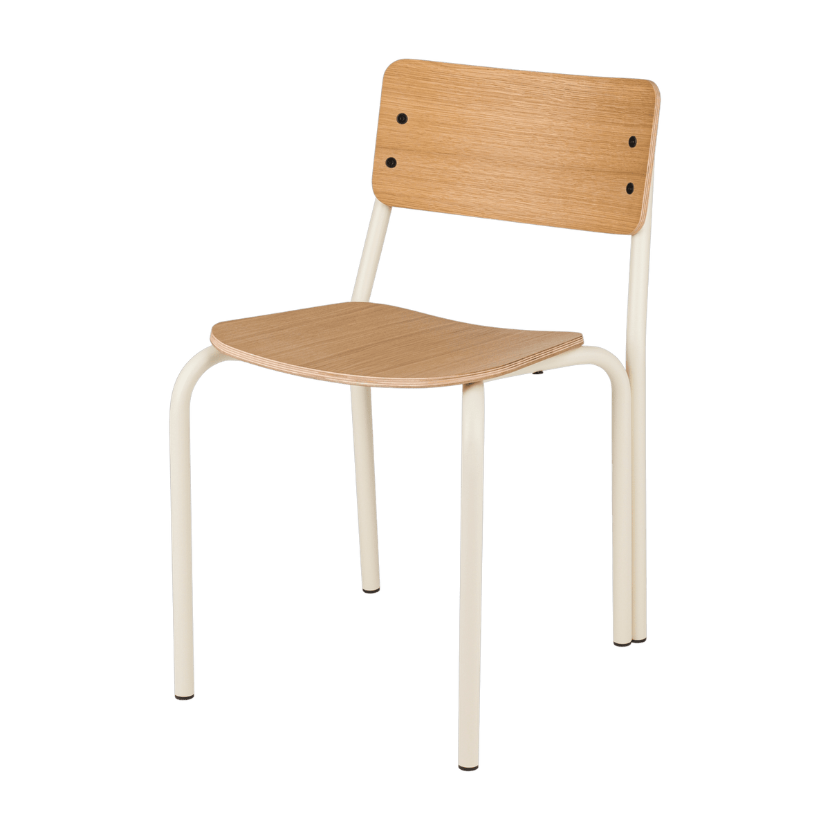 Chaise en bois de chêne et acier blanc Kei - noo.ma - The Cool Republic