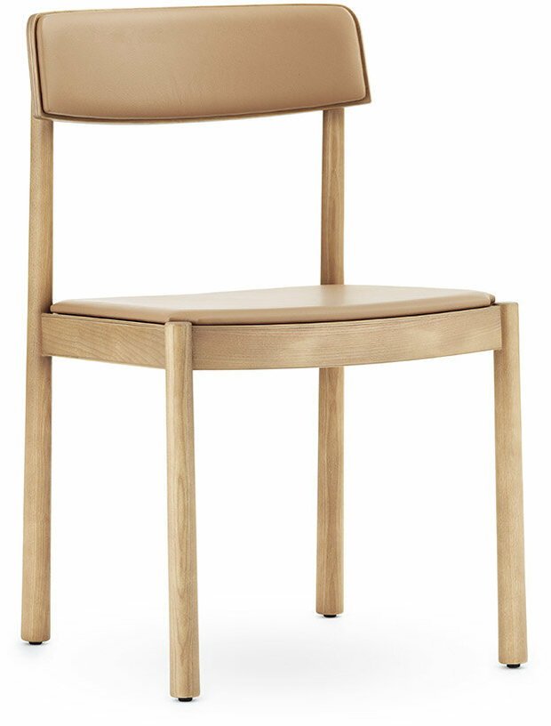 Chaise en bois de frêne avec assise en cuir Timb Tan/ Ultra Leather Camel - Normann Copenhagen - The Cool Republic