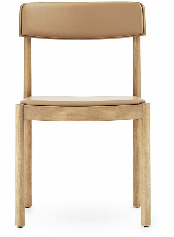 Chaise en bois de frêne avec assise en cuir Timb Tan/ Ultra Leather Camel - Normann Copenhagen - The Cool Republic