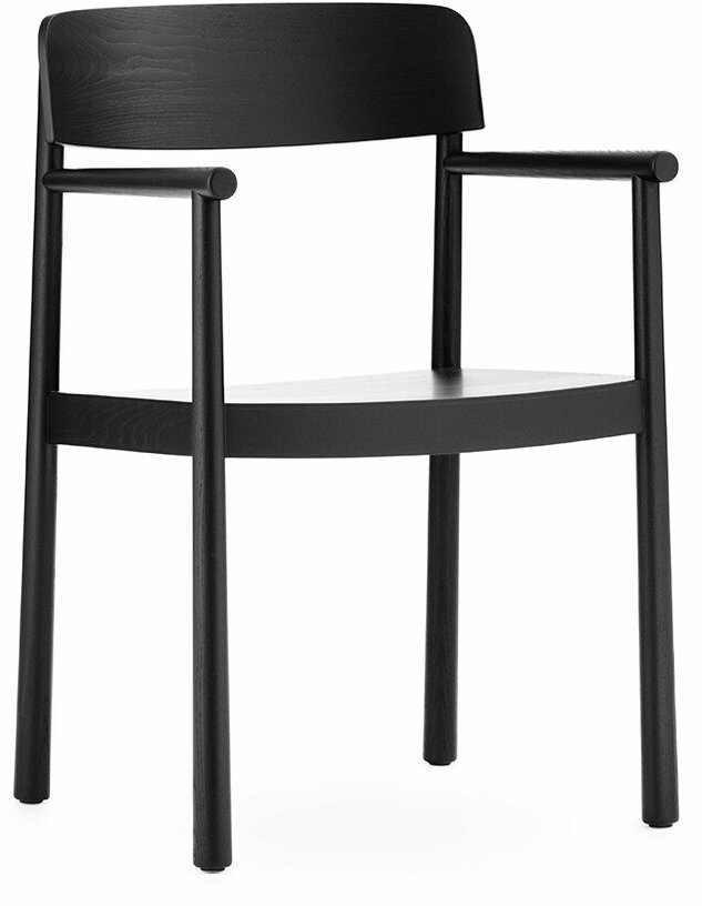 Chaise en bois de frêne noire avec accoudoirs Timb noir - Normann Copenhagen - The Cool Republic