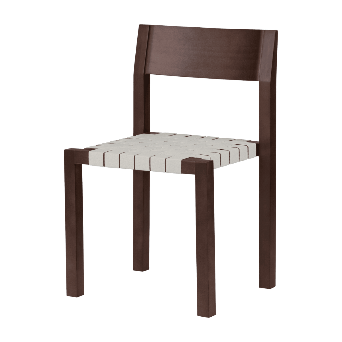 Chaise en bois de hêtre massif brun cacao et sangles naturelles en coton Toli - noo.ma - The Cool Republic