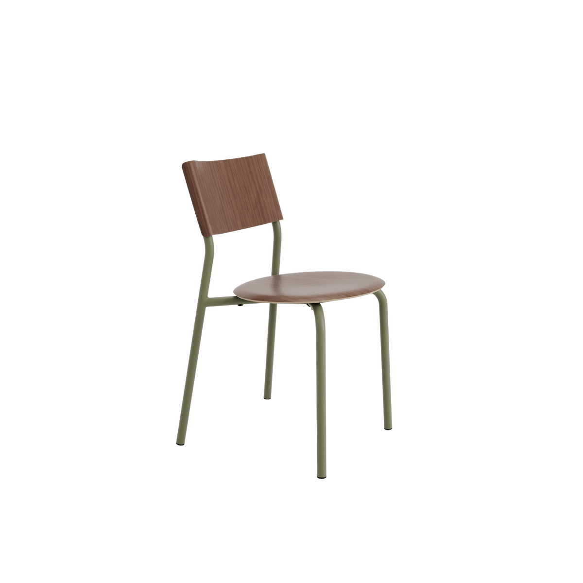 Chaise en bois de noyer et acier vert kaki SSD - TIPTOE - The Cool Republic