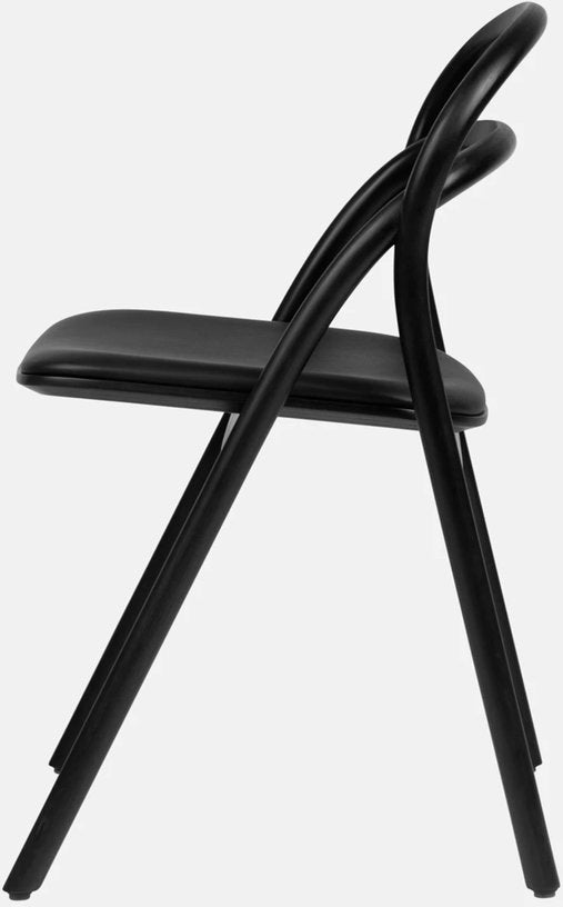Chaise en bois et assise en cuir noir Udon - Hem - The Cool Republic