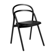 Chaise en bois et assise en cuir noir Udon - Hem - The Cool Republic