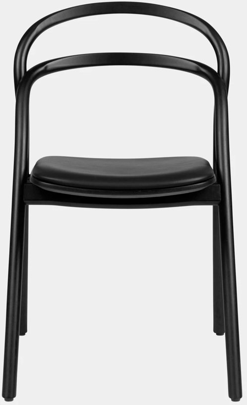 Chaise en bois et assise en cuir noir Udon - Hem - The Cool Republic
