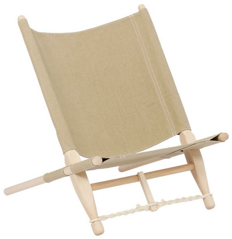 Chaise en bois et tissu beige OGK - Skovshoved Møbelfabrik & Co - The Cool Republic