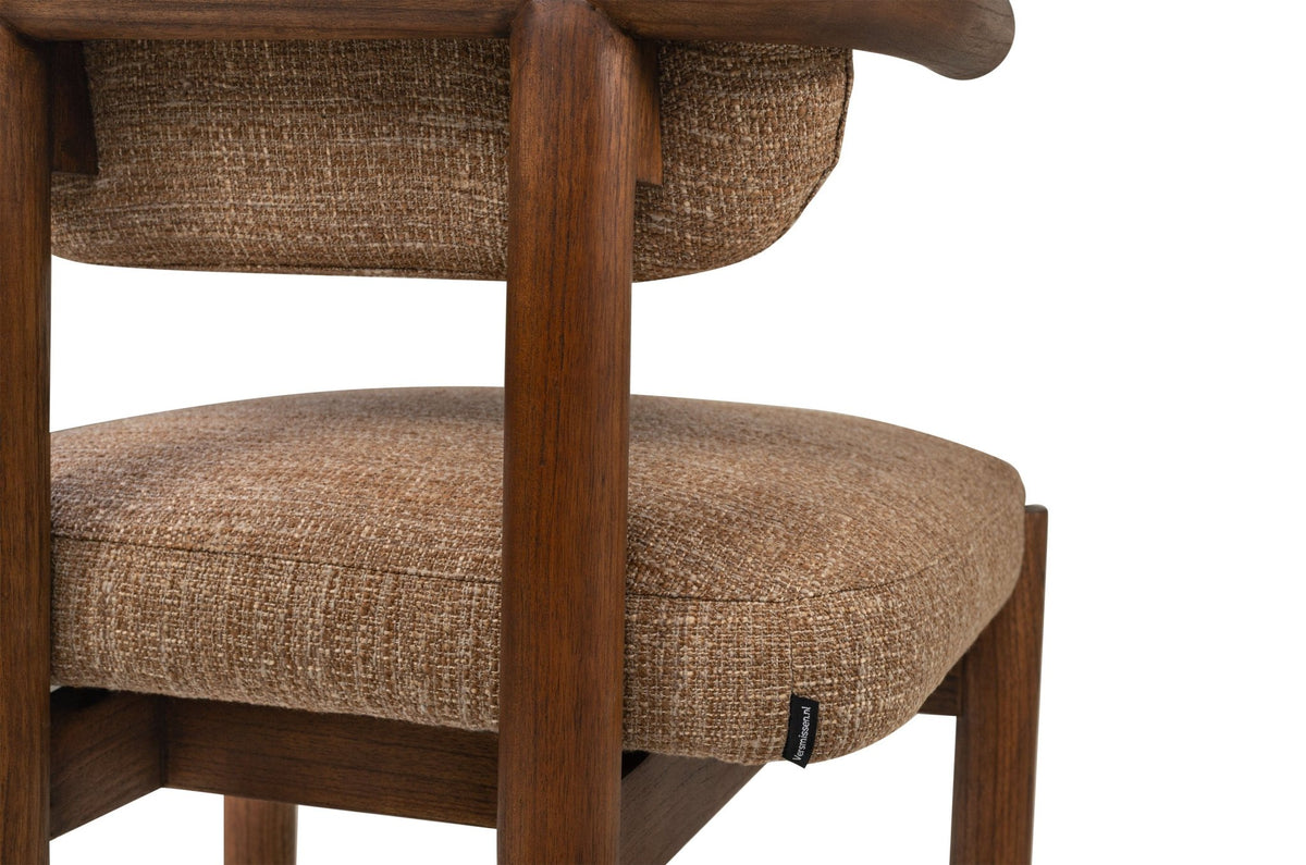 Chaise en bois mindi et tissu macchiato 54x56,5x82cm Bono - Versmissen - The Cool Republic