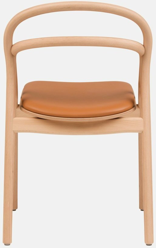 Chaise en bois naturel et assise en cuir marron Udon - Hem - The Cool Republic