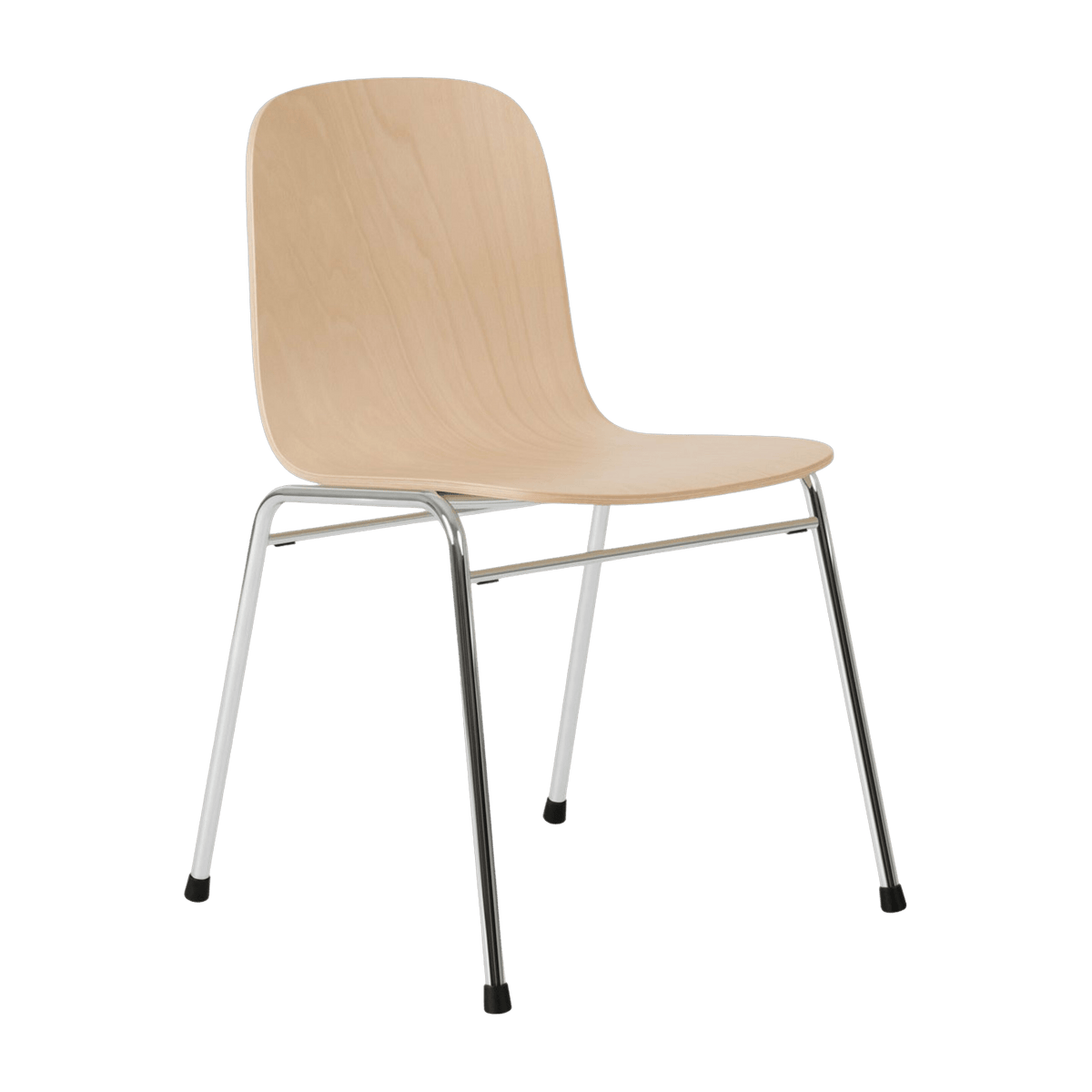 Chaise en bois naturel et cadre argenté Touchwood - Hem - The Cool Republic
