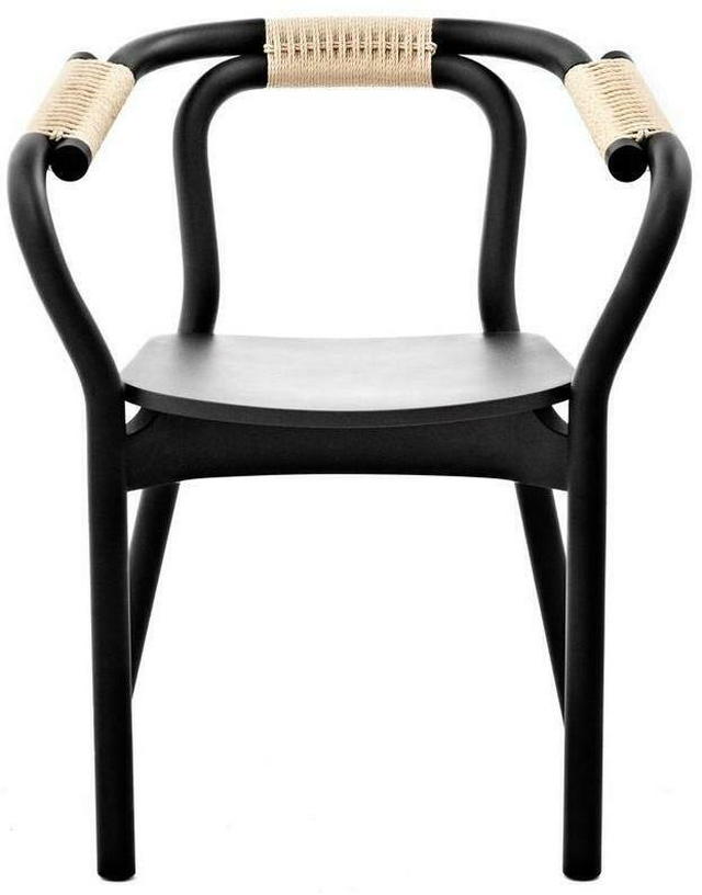 Chaise en bois noir et fibre naturelle Knot noir/Nature - Normann Copenhagen - The Cool Republic