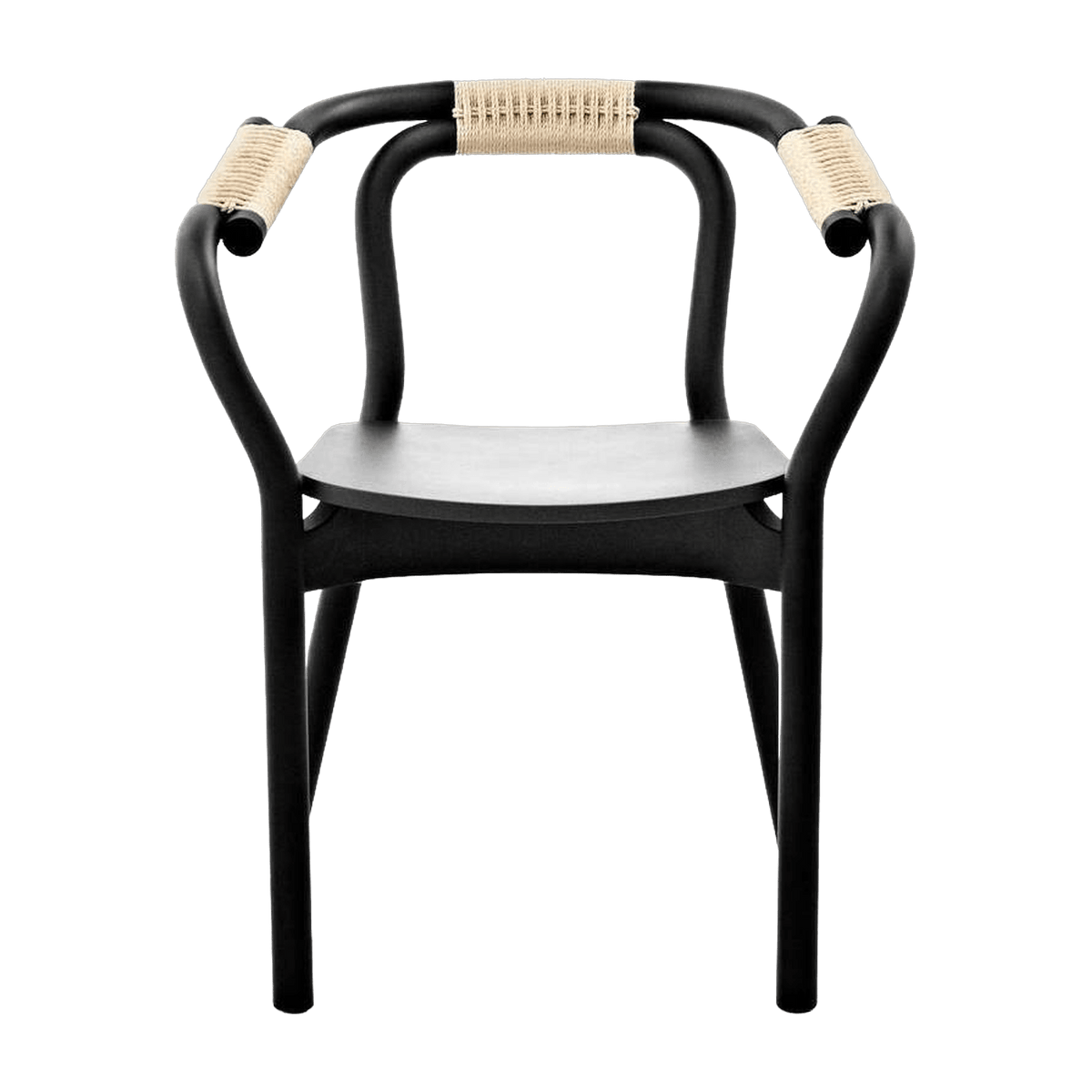 Chaise en bois noir et fibre naturelle Knot noir/Nature - Normann Copenhagen - The Cool Republic