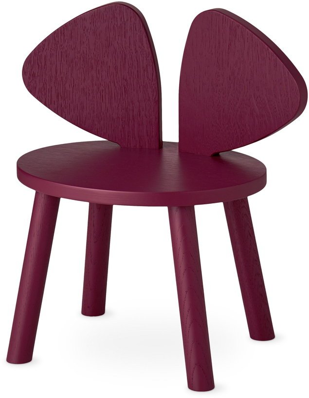 Chaise en chêne bordeaux S Mouse - Nofred - The Cool Republic