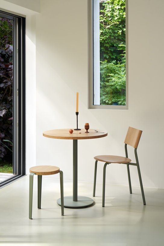 Chaise en chêne et acier gris eucalyptus 48x50x80cm SSD - TIPTOE - The Cool Republic