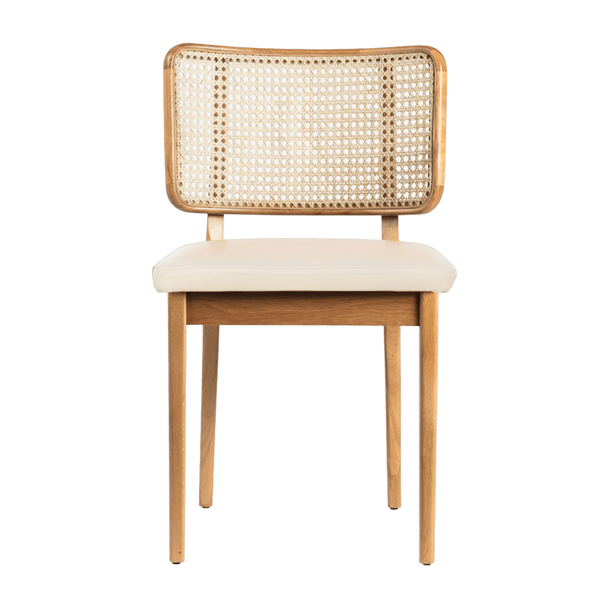 Chaise en chêne et cuir vanille Cannage - RED Edition - The Cool Republic