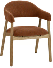 Chaise en chêne et polyester rouille 56x54x78cm Amande - Pomax