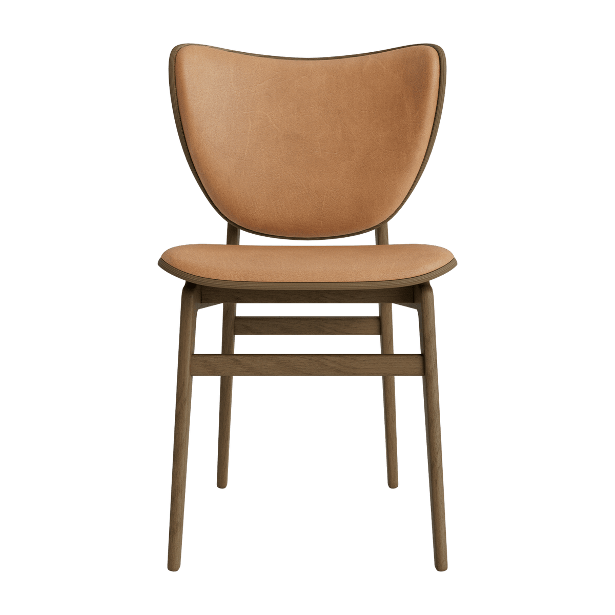 Chaise en chêne fumé clair avec rembourrage en cuir camel Elephant - NORR11 - The Cool Republic