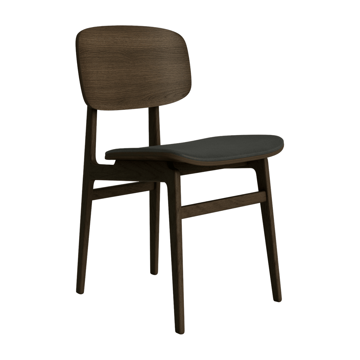 Chaise en chêne fumé et rembourrage en cuir anthracite NY11 - NORR11 - The Cool Republic