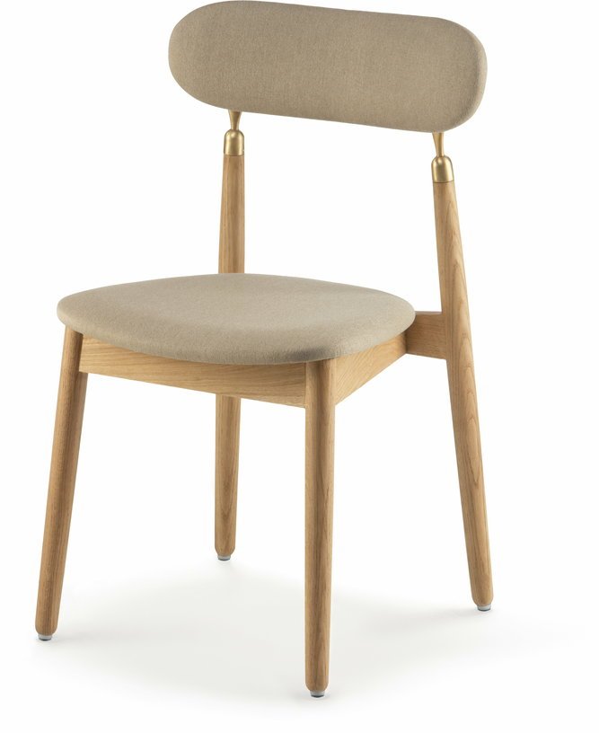 Chaise en chêne huilé avec tissu tissé beige 7.1 - Emko - The Cool Republic