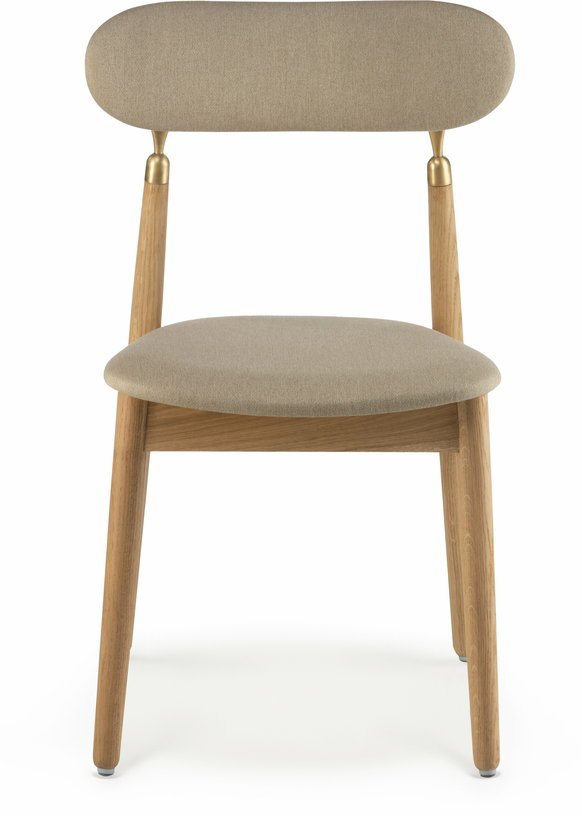 Chaise en chêne huilé avec tissu tissé beige 7.1 - Emko - The Cool Republic