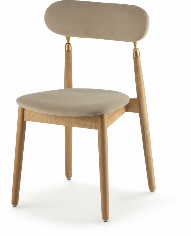 Chaise en chêne huilé et velours beige 7.1 - Emko - The Cool Republic