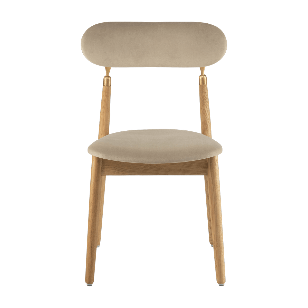 Chaise en chêne huilé et velours beige 7.1 - Emko - The Cool Republic