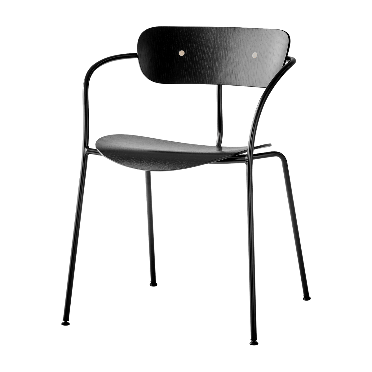 Chaise en chêne laqué noir avec accoudoirs AV2 Pavilion - &tradition - The Cool Republic