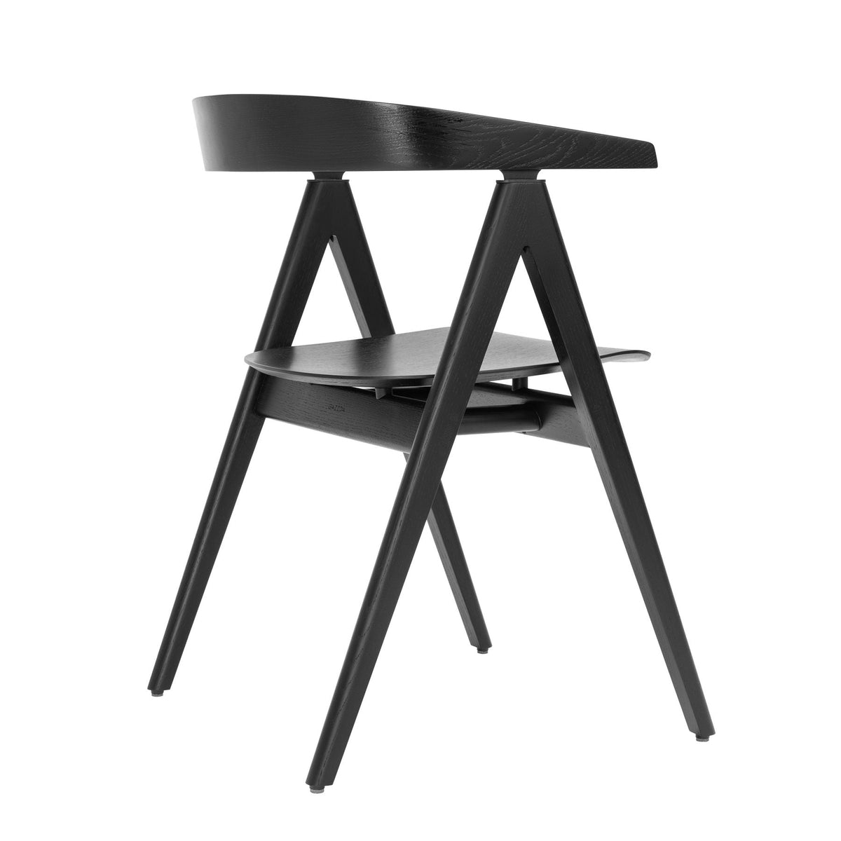 Chaise en chêne laqué noir et siège en chêne plaqué Ava - Gazzda - The Cool Republic