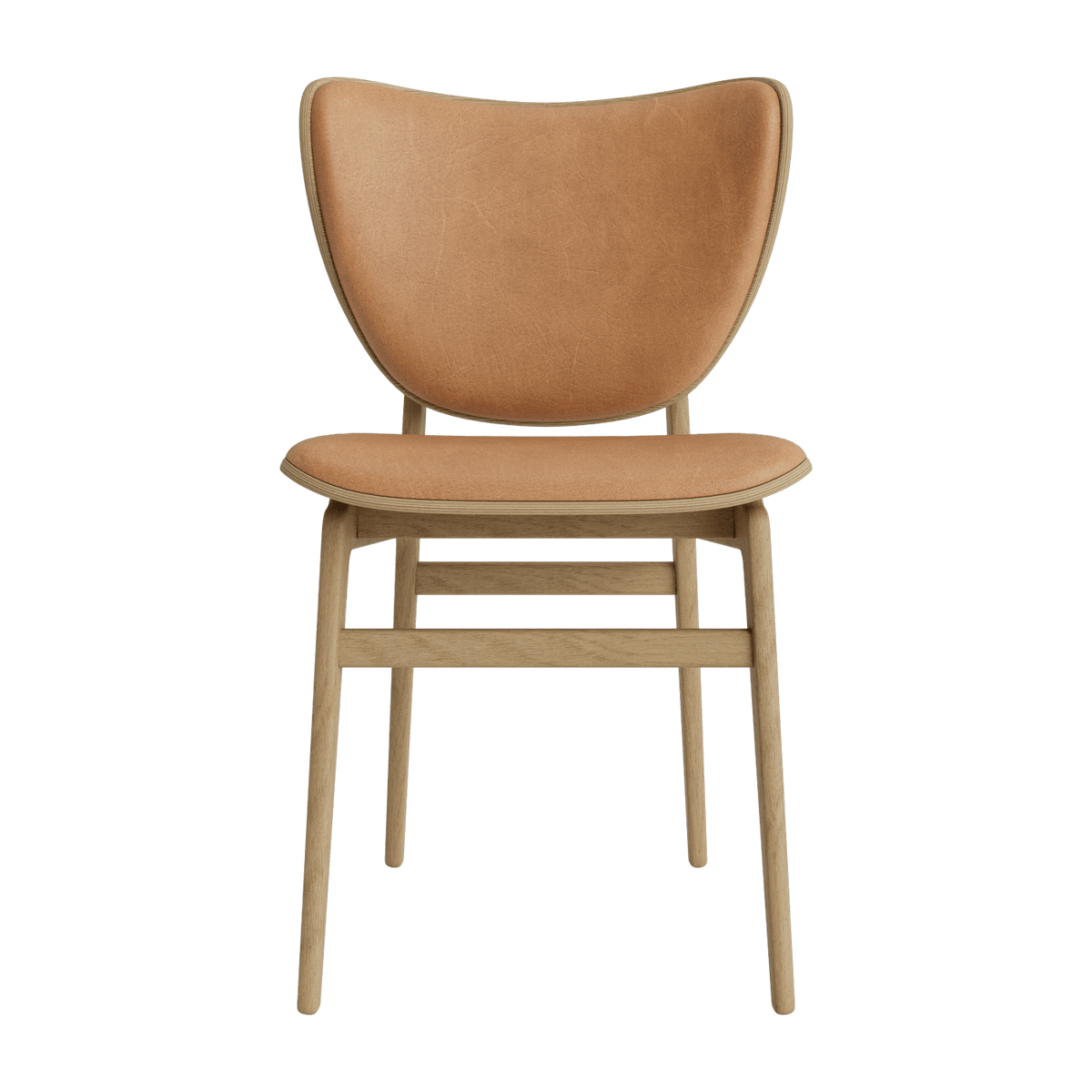 Chaise en chêne naturel avec rembourrage en cuir camel Elephant - NORR11 - The Cool Republic