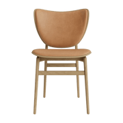 Chaise en chêne naturel avec rembourrage en cuir camel Elephant - NORR11 - The Cool Republic