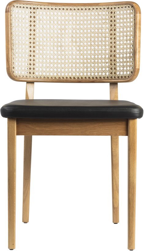 Chaise en chêne naturel et cuir noir Cannage - RED Edition - The Cool Republic