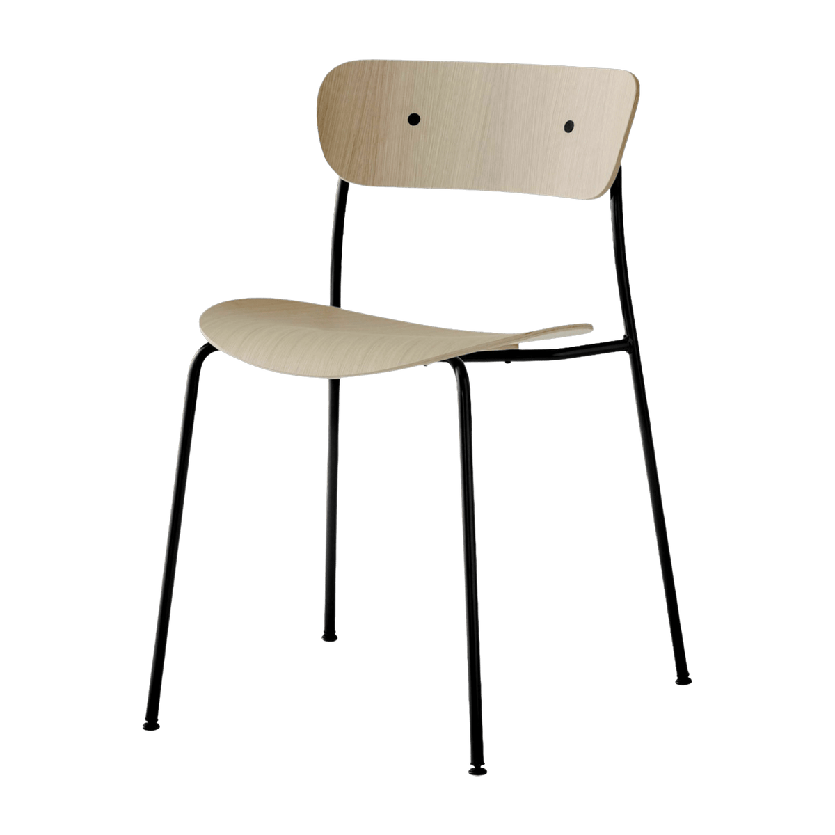 Chaise en chêne naturel et piètement noir AV1 Pavilion - &tradition - The Cool Republic