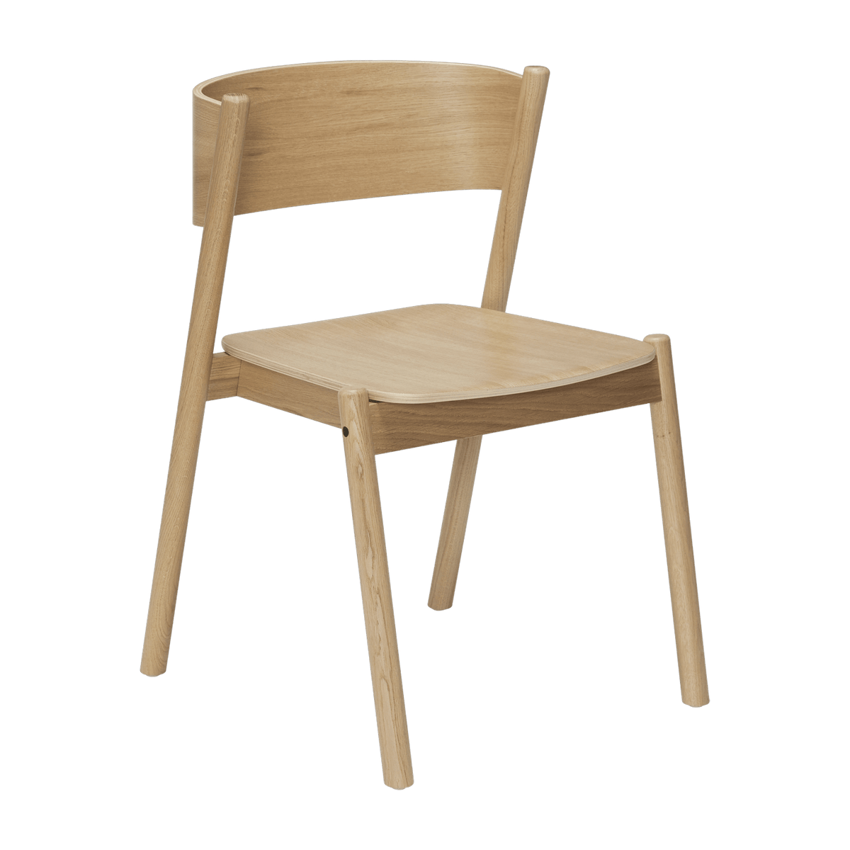 Chaise en chêne naturel Oblique - Hübsch - The Cool Republic