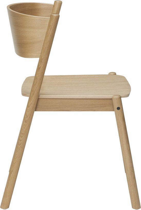 Chaise en chêne naturel Oblique - Hübsch - The Cool Republic