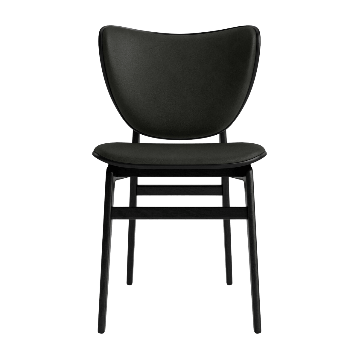 Chaise en chêne noir avec rembourrage en cuir anthracite Elephant - NORR11 - The Cool Republic