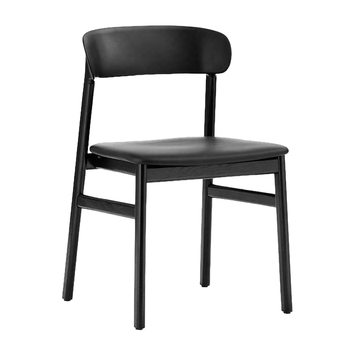 Chaise en chêne noir et cuir noir Herit Spectrum Leather noir - Normann Copenhagen - The Cool Republic