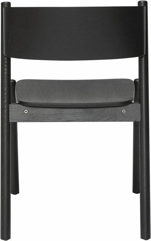 Chaise en chêne noir et cuir noir Oblique - Hübsch - The Cool Republic