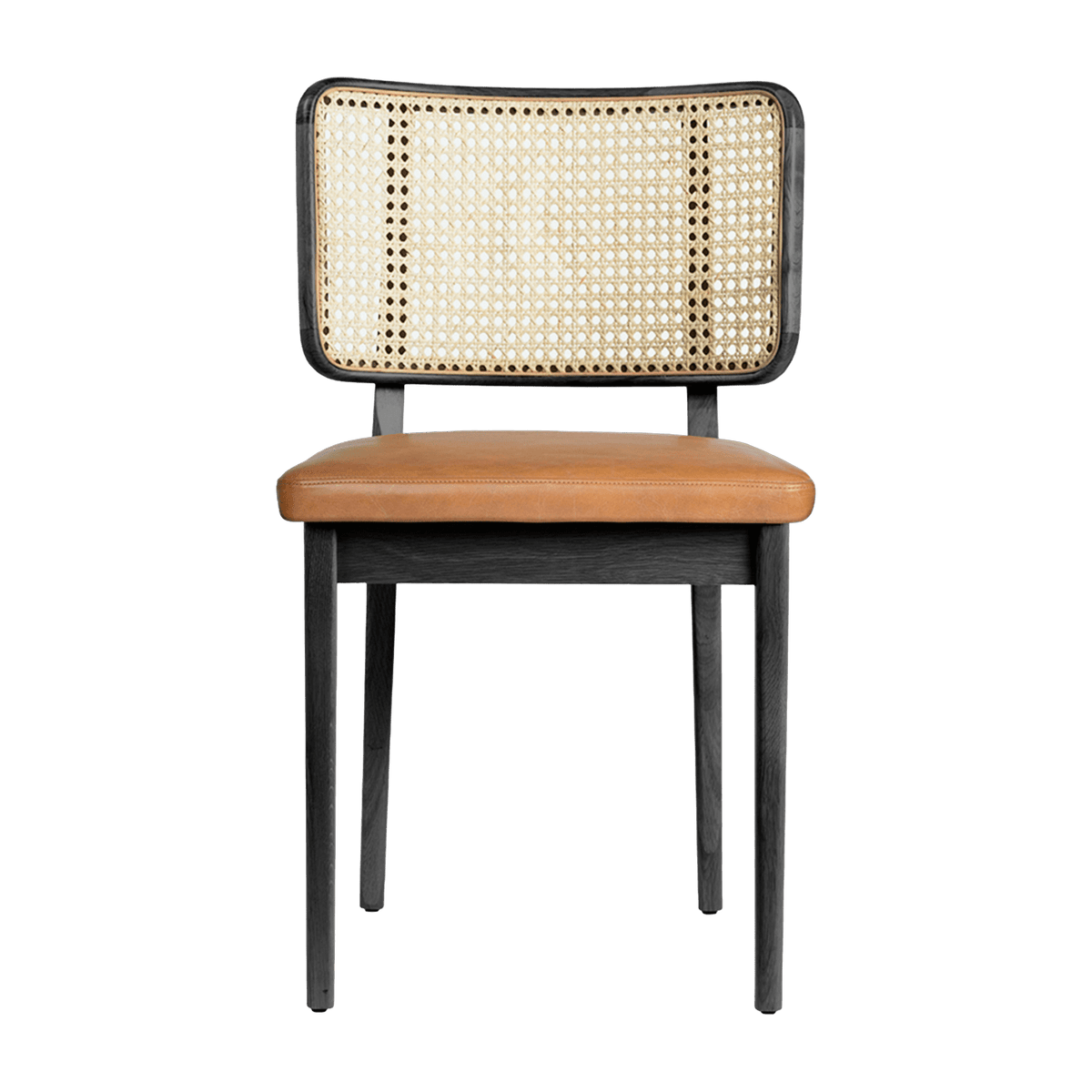 Chaise en chêne noir et cuir tabac Cannage - RED Edition - The Cool Republic