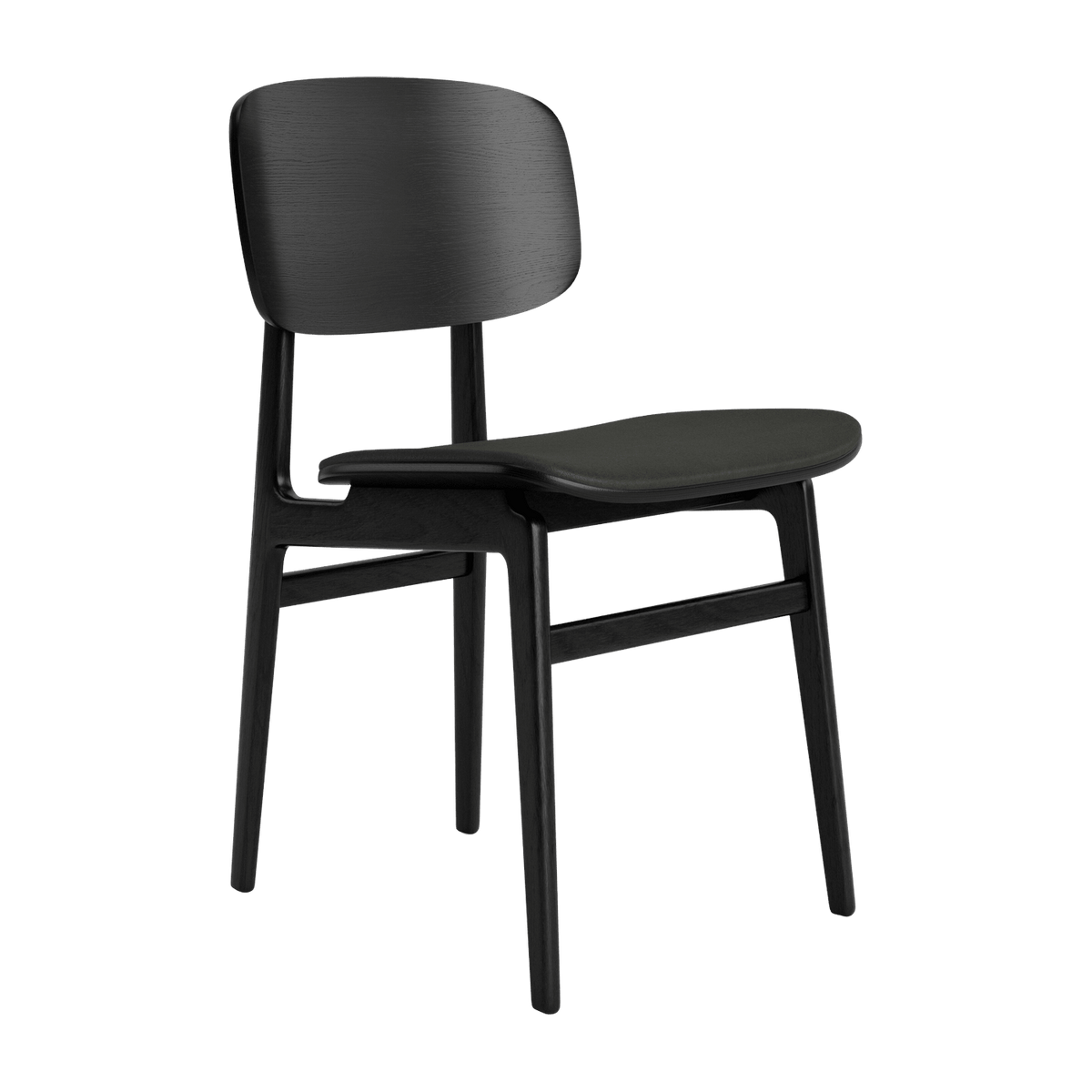 Chaise en chêne noir et rembourrage en cuir anthracite NY11 - NORR11 - The Cool Republic