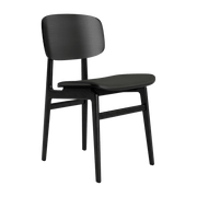 Chaise en chêne noir et rembourrage en cuir anthracite NY11 - NORR11 - The Cool Republic