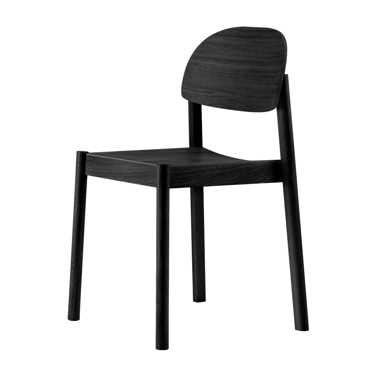 Chaise en chêne teinté noir et dossier oval Citizen - Emko - The Cool Republic