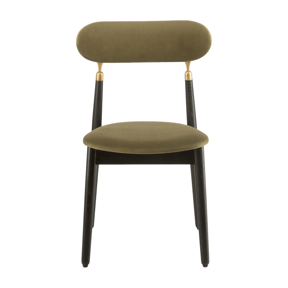 Chaise en chêne teinté noir et velours vert mousse 7.1 - Emko - The Cool Republic