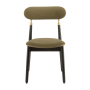 Chaise en chêne teinté noir et velours vert mousse 7.1 - Emko - The Cool Republic