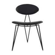 Chaise en cuir et piètement en acier noir Semper - AYTM - The Cool Republic