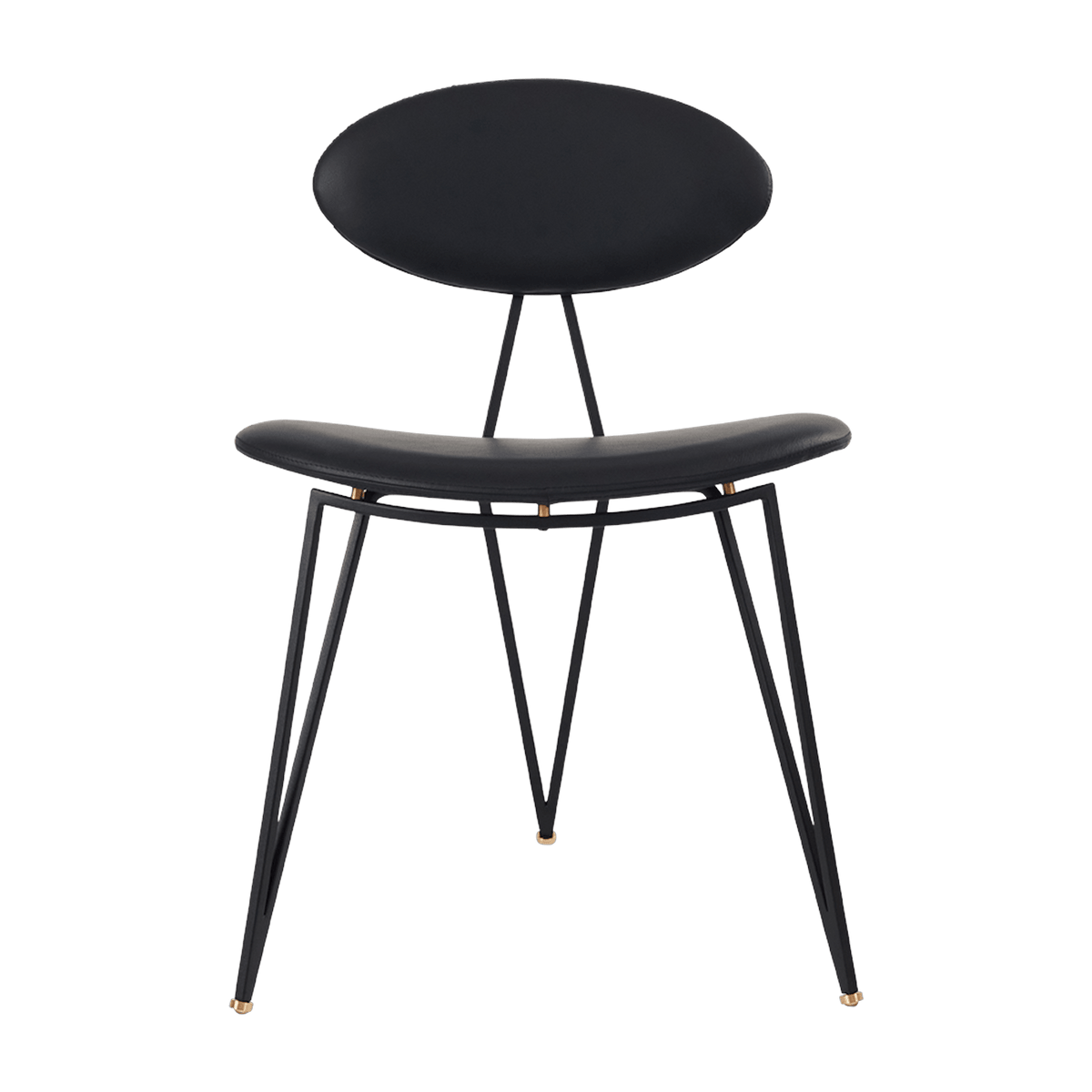 Chaise en cuir et piètement en acier noir Semper - AYTM - The Cool Republic