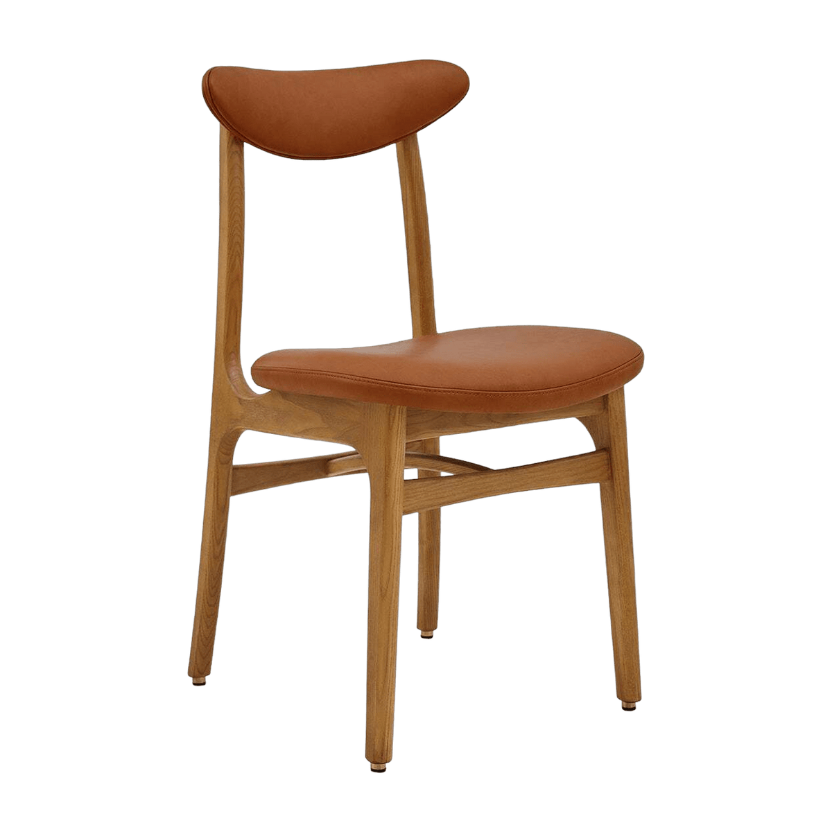Chaise en cuir naturel cognac et frêne foncé 52 x 45 Série 200-190 - 366 Concept - The Cool Republic