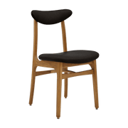 Chaise en cuir noir et frêne foncé 52 x 45 Cuire Série 200-190 - 366 Concept - The Cool Republic
