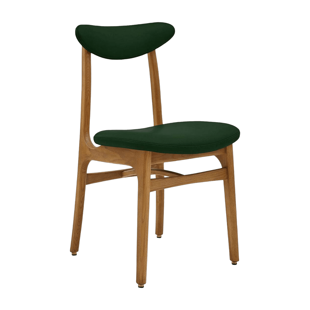 Chaise en cuir vert bouteille et frêne foncé 52 x 45 Série 200-190 - 366 Concept - The Cool Republic