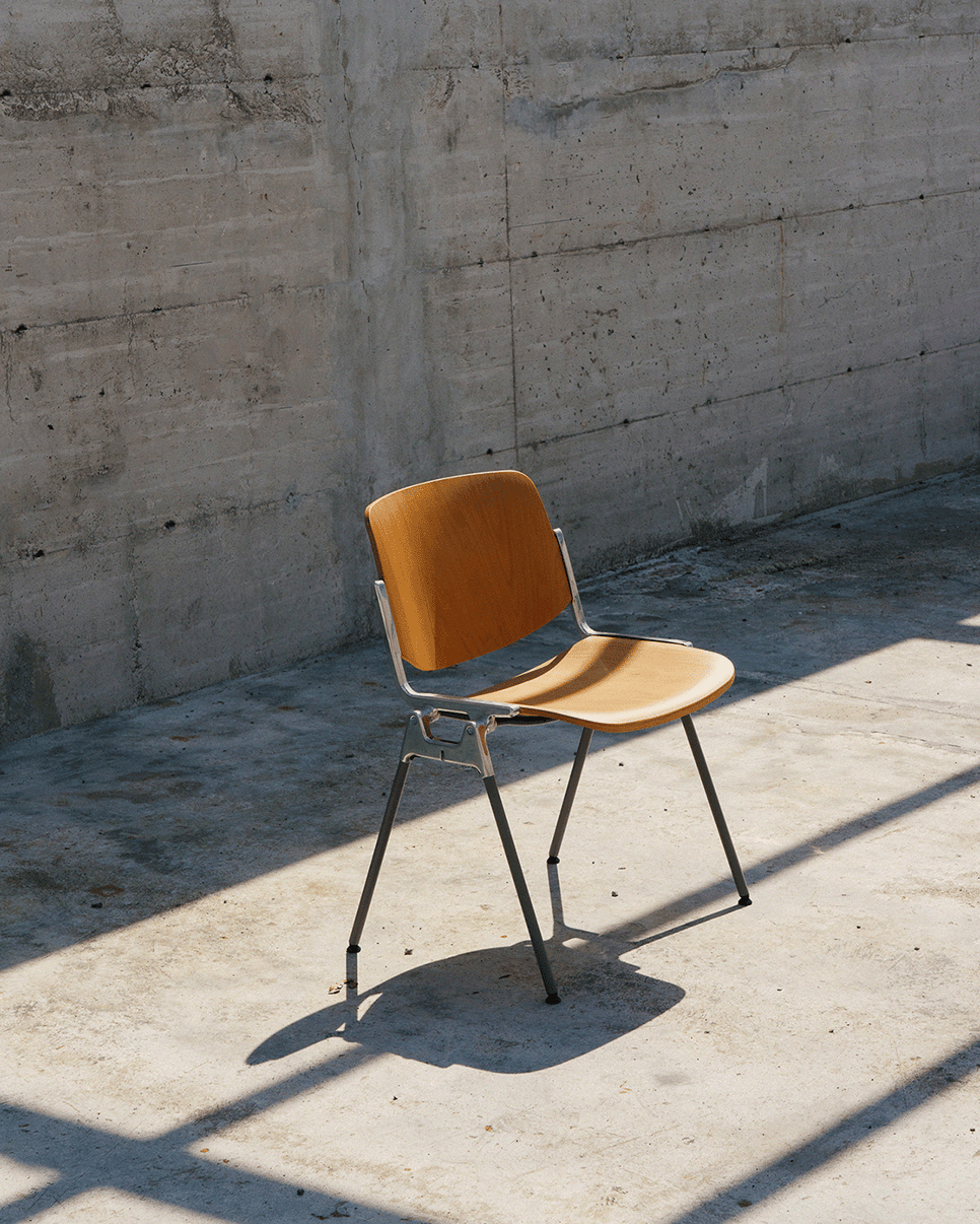 Chaise en hêtre plaqué et acier chromé DSC 106 - Anonima Castelli - The Cool Republic