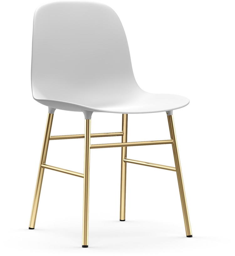 Chaise en laiton et pp blanc Form - Normann Copenhagen - The Cool Republic