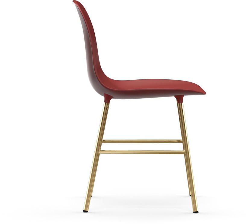 Chaise en laiton et pp rouge Form - Normann Copenhagen - The Cool Republic